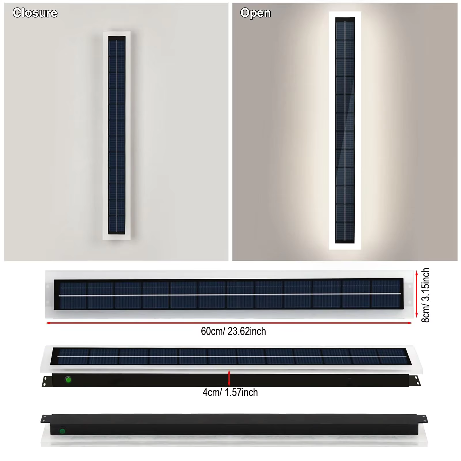 Appliques murales solaires extérieures IP65 LED 
