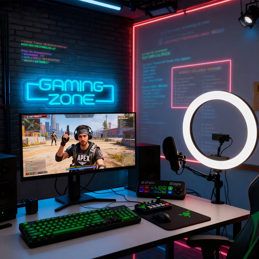 Enseigne néon LED Gaming Zone Mural