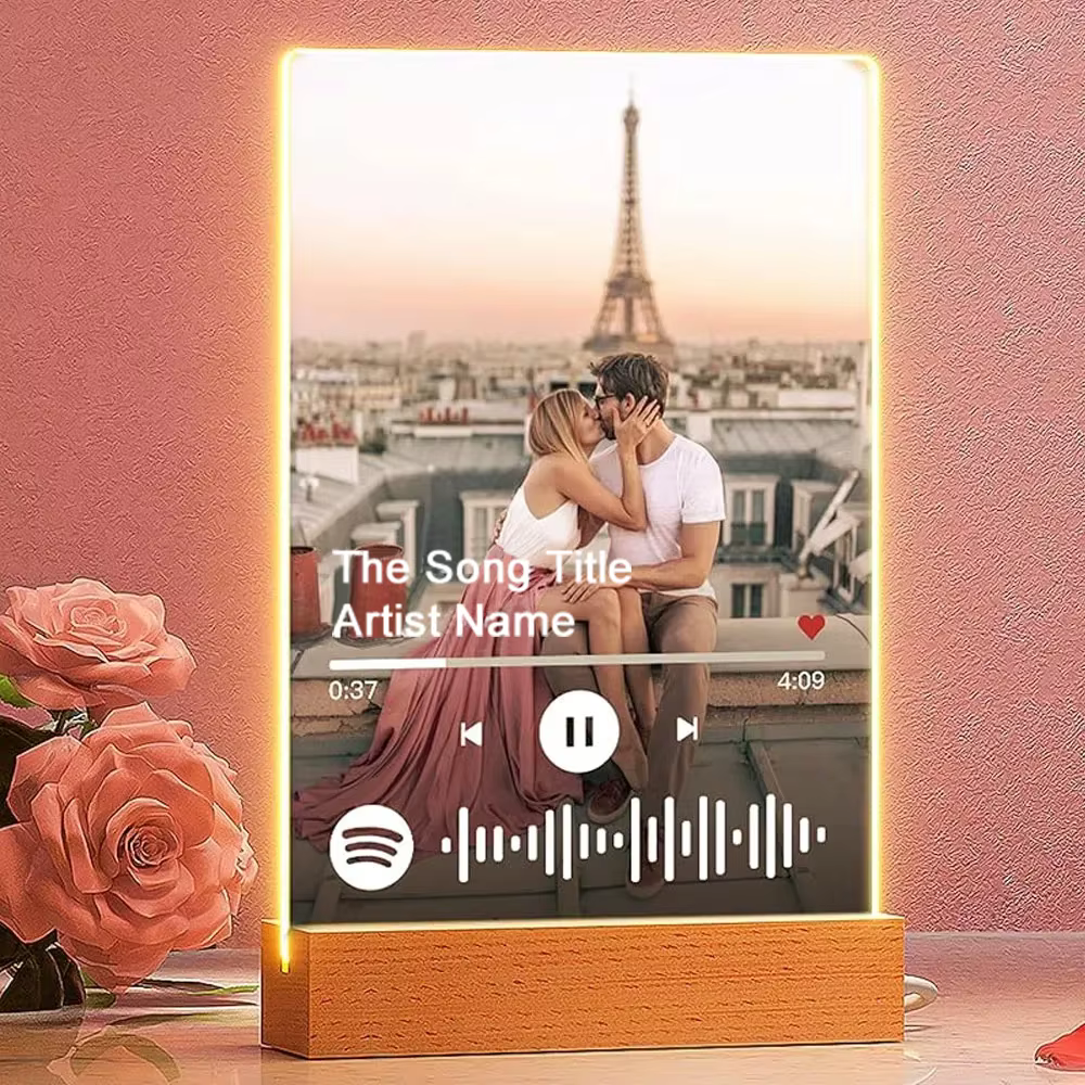 Plaque Photo LED de musique Spotify en acrylique personnalisée