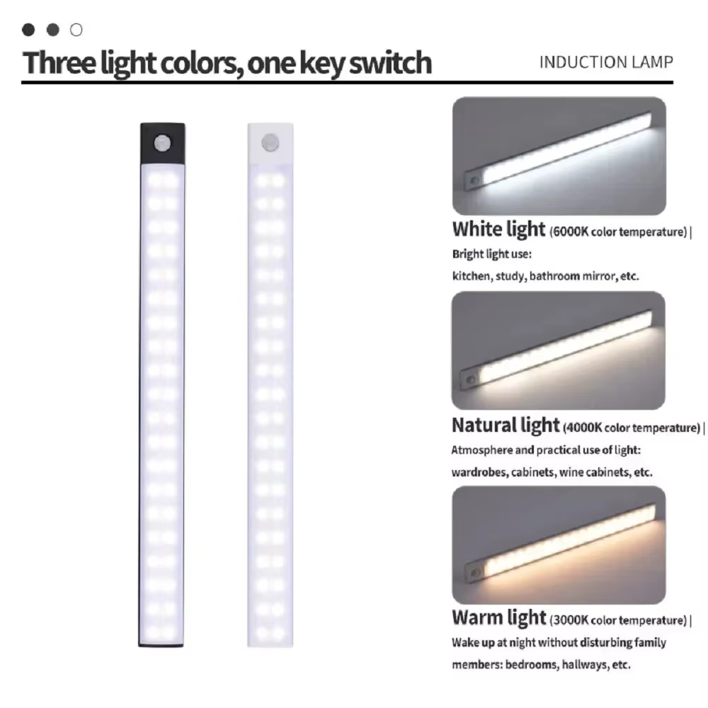 Lampe LED USB Type-C Rechargeable avec Capteur de Mouvement