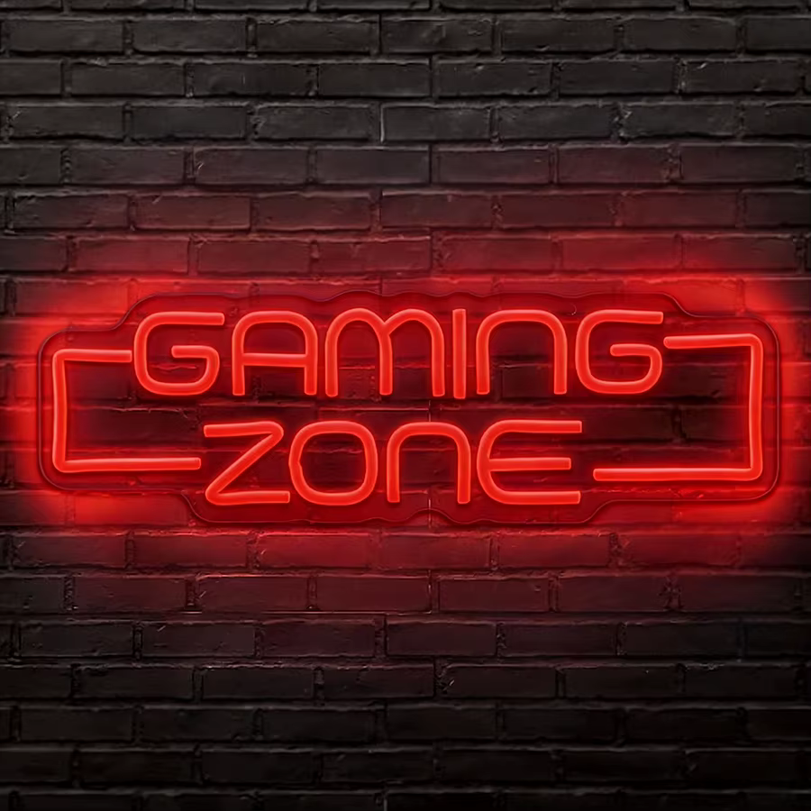 Enseigne néon LED Gaming Zone Mural