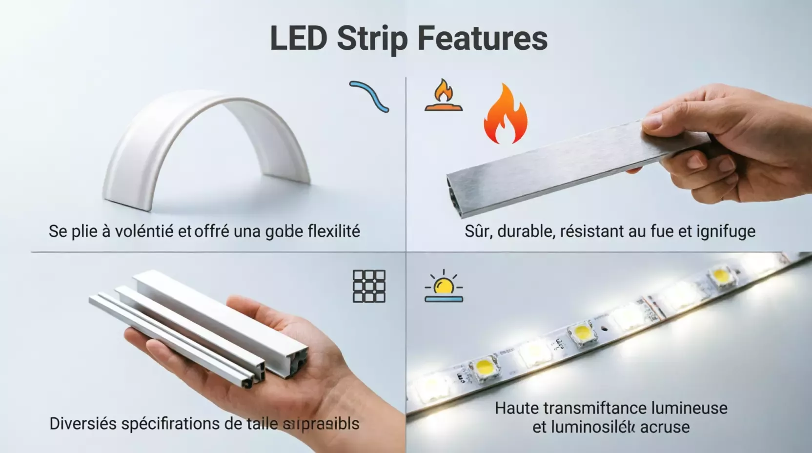 Profilé LED flexible en silicone 