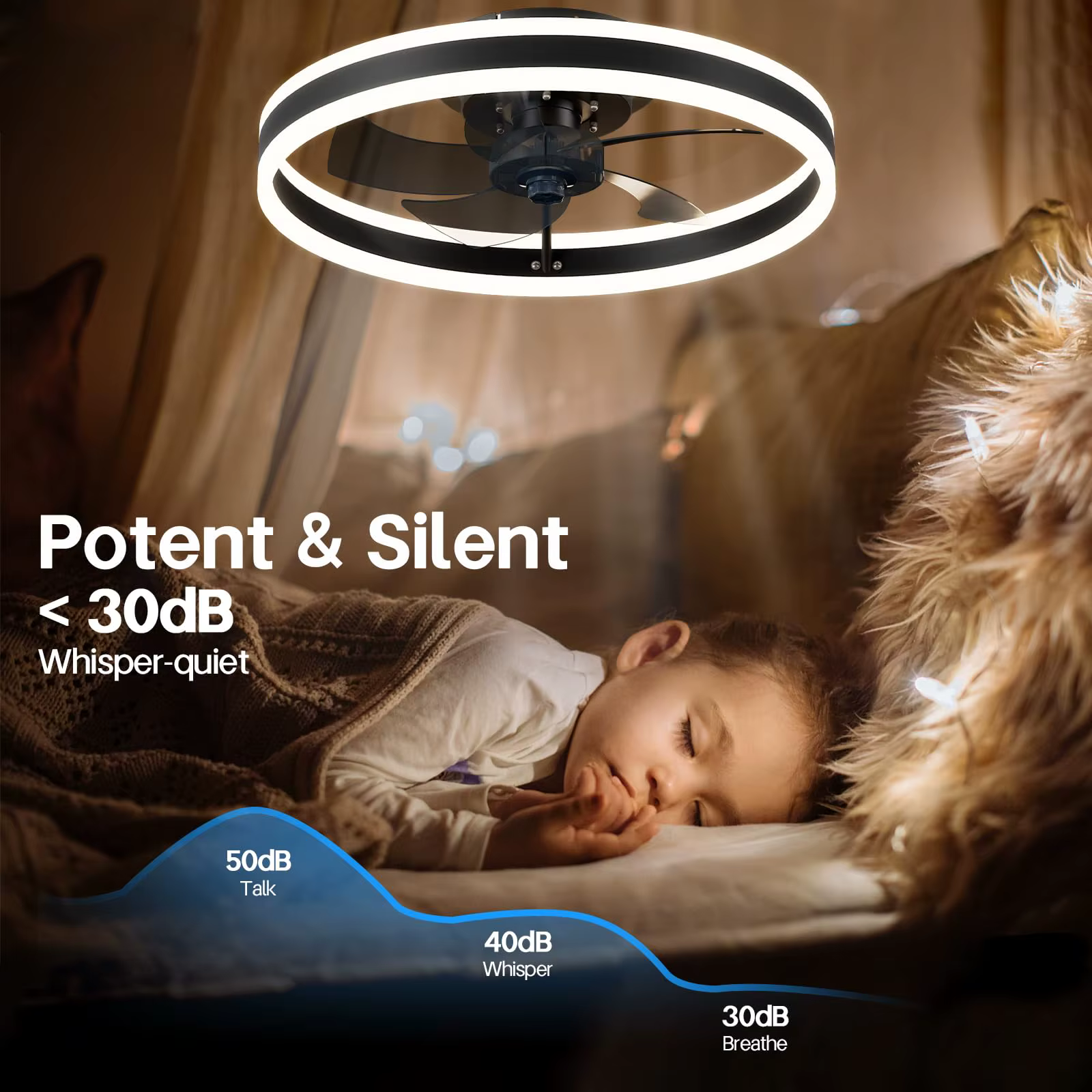 Plafonnier LED Simple avec ventilateur de plafond