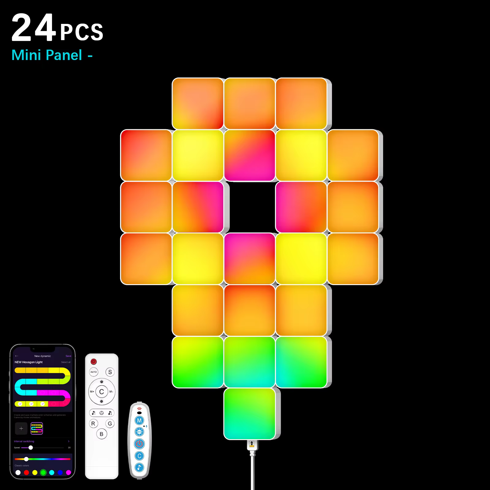 Mini panneaux lumineux LED, lampe murale