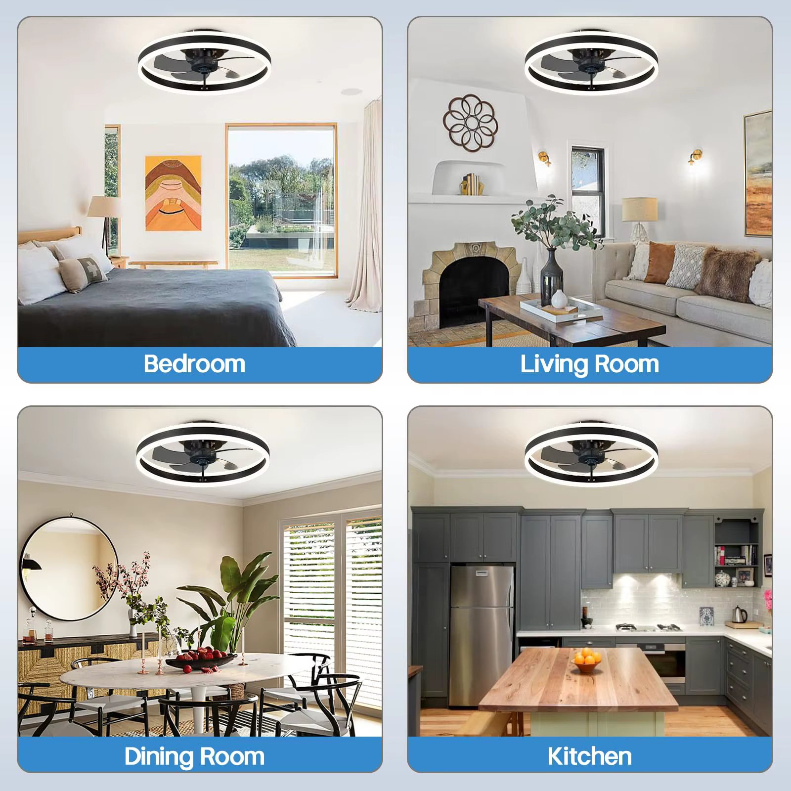 Plafonnier LED Simple avec ventilateur de plafond