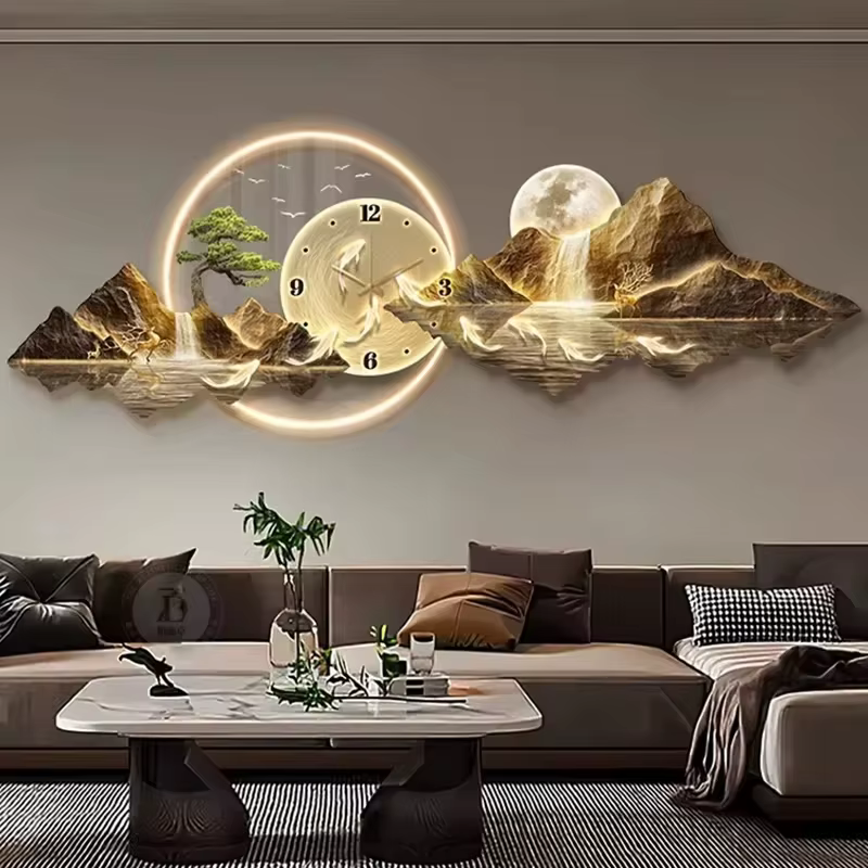 Design horloges murales de luxe salon LED