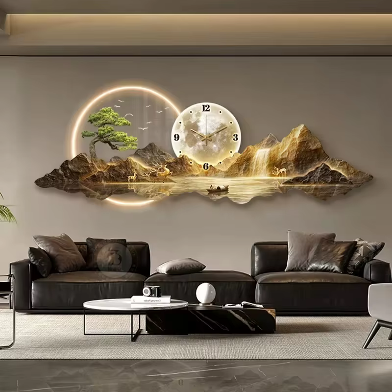 Design horloges murales de luxe salon LED