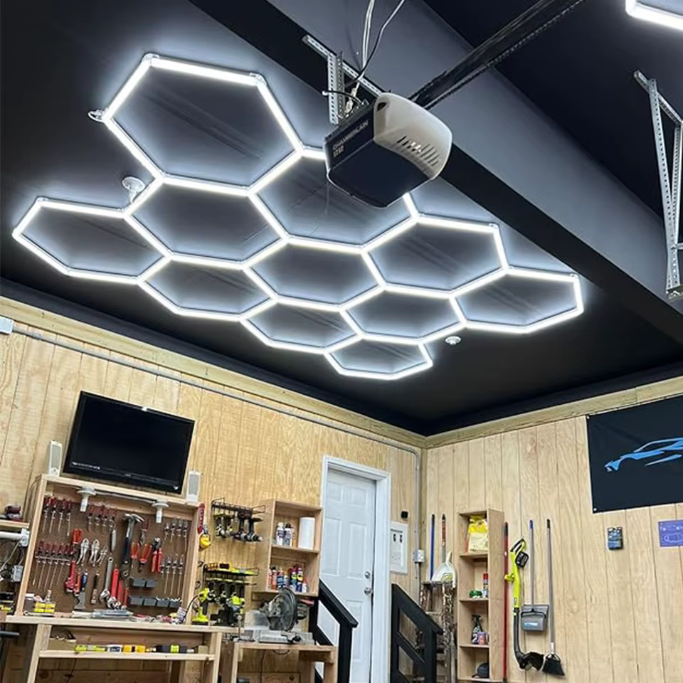 Éclairage LED hexagonal pour Garage éclairage de plafond 