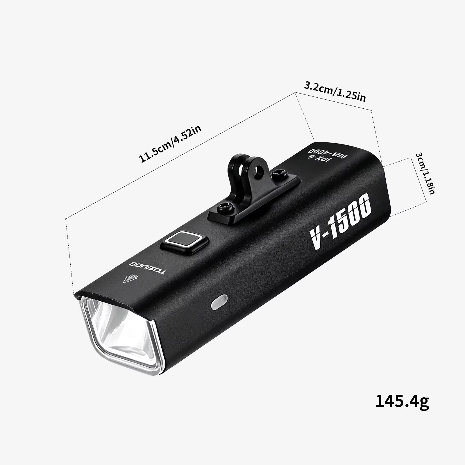 Lampe avant de vélo 1500 Lumens USB